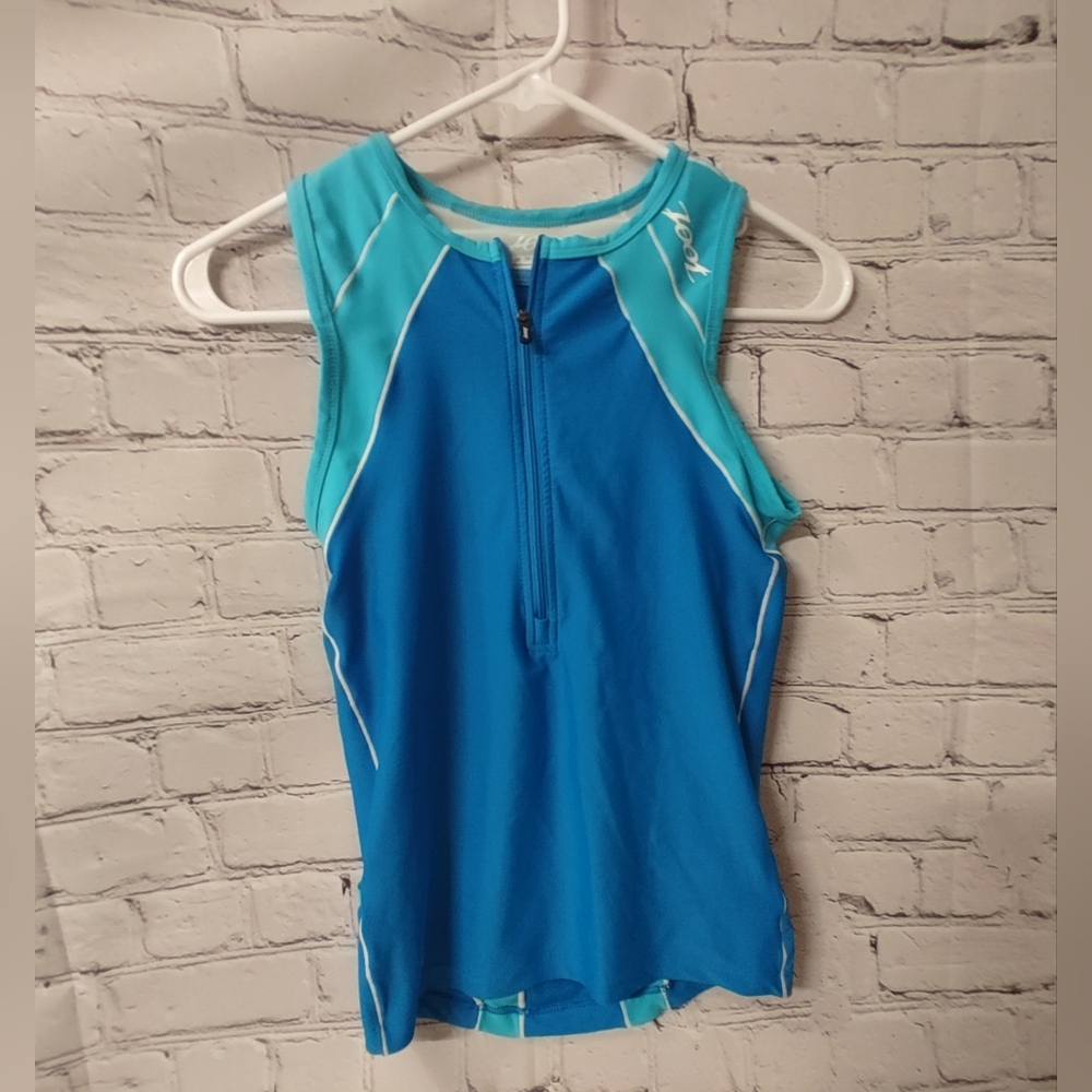Zoot Cycling Jersey Sleeveless Shelf Bra Front Zip Top XS